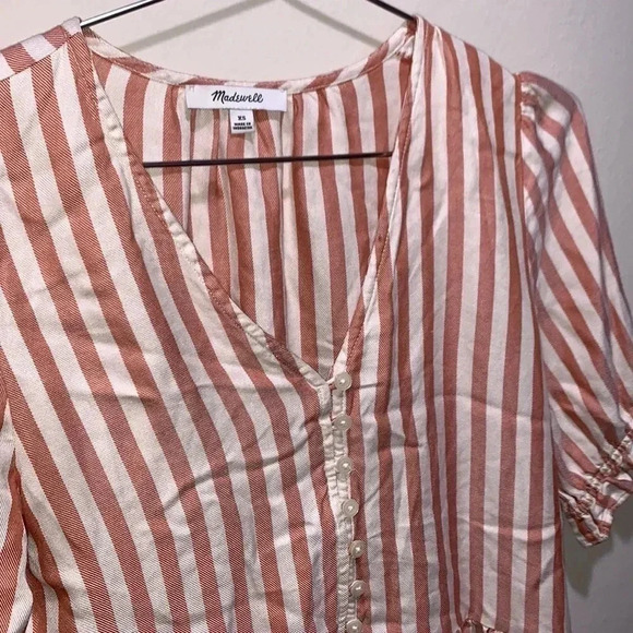 Madewell Pink and White Striped Top - Picture 3 of 7